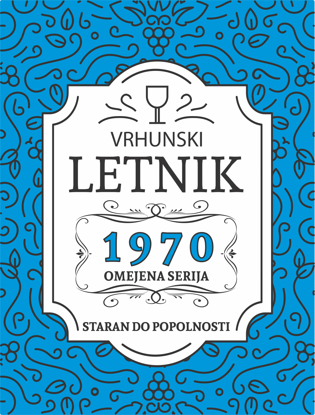 Vinska etiketa moška modra