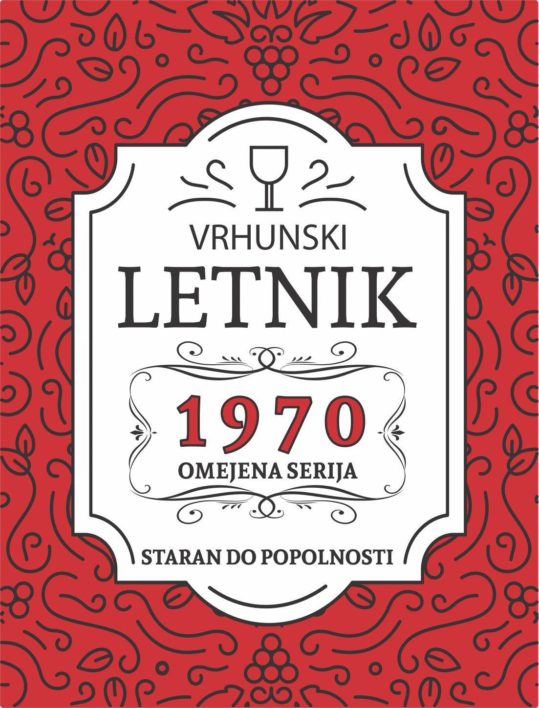 Vinska etiketa moška rdeča