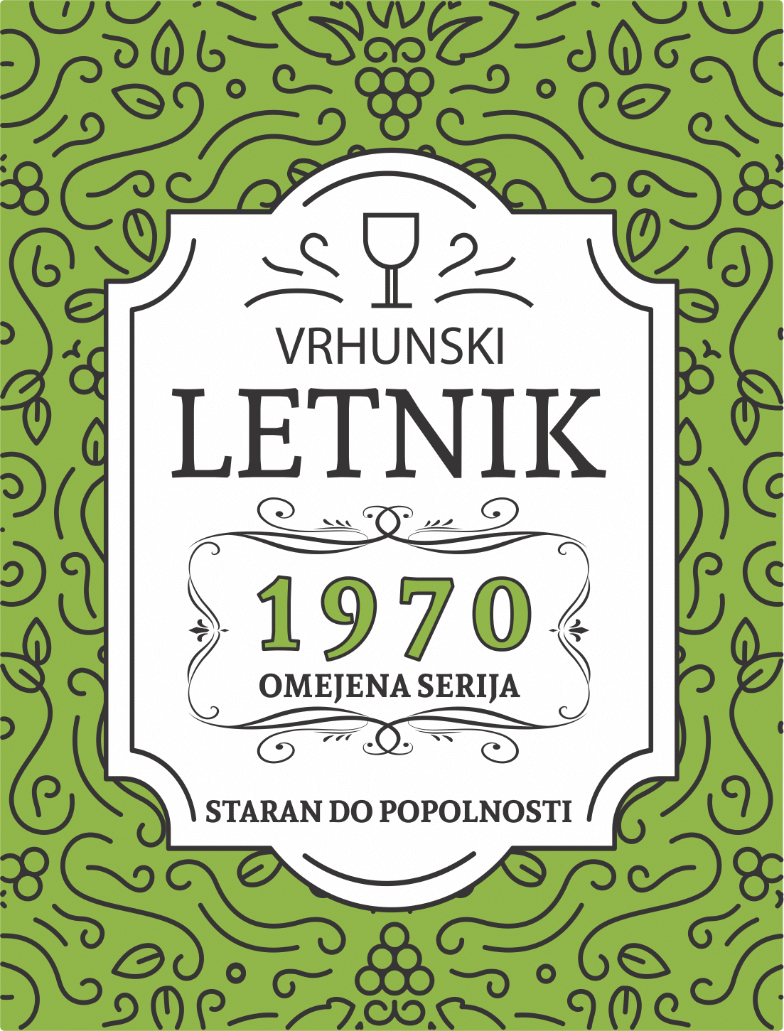 Vinska etiketa moška svetlo zelena