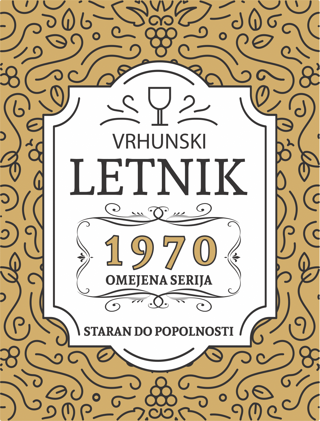 Vinska etiketa moška zlata