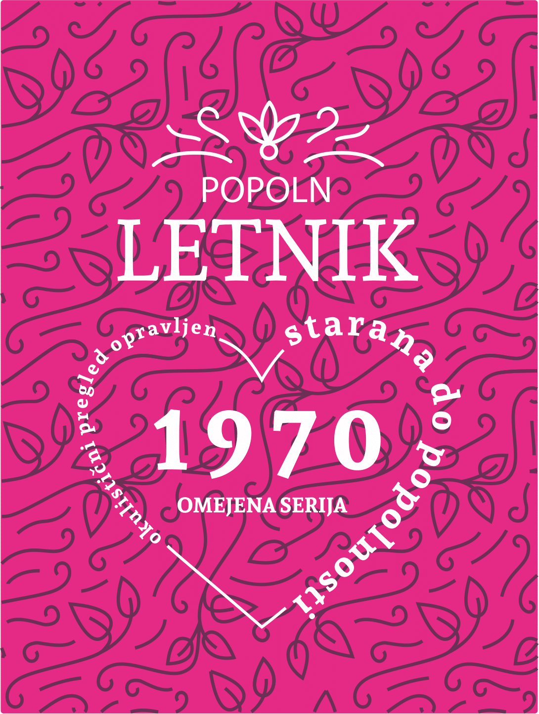 Vinska etiketa ženska roza