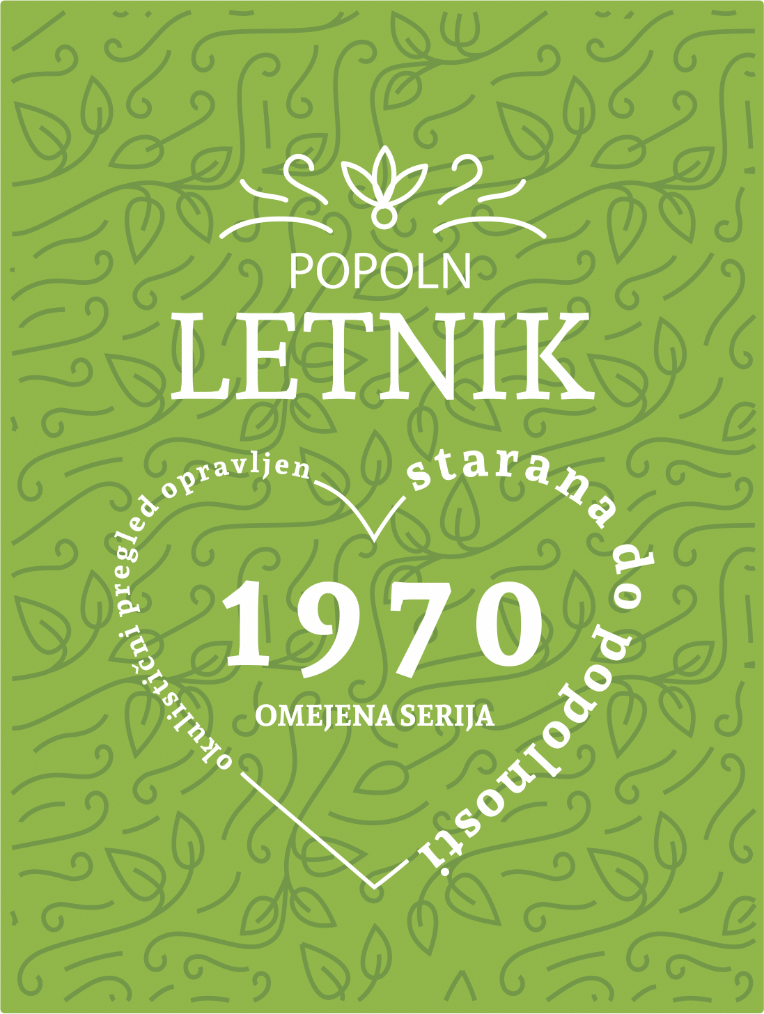 Vinska etiketa ženska svetlo zelena