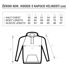 Ženski kontrastni hoodie s tiskom po želji