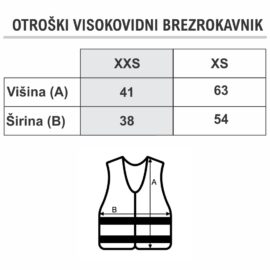 Otroški visokovidni brezrokavnik